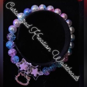 Hello kitty charm,cotton candy bracelet custom made